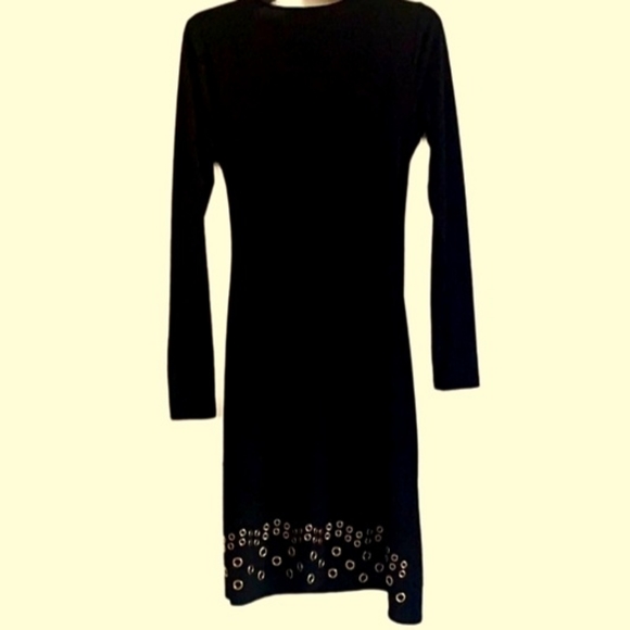 Michael Kors Black Dress - Faux Wrap - Grommet Hem - Large / XL - Picture 2 of 3